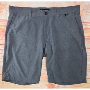 Travis Mathew Mens Gray Flat-Front Shorts Size 38